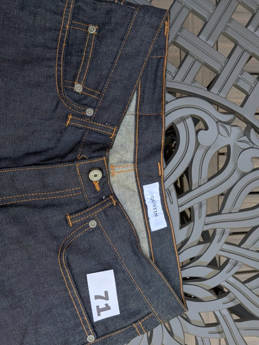Gustin Selvedge Denim Jeans Men's Size 34 Slim, Inseam 34.25 Inches. - Picture 2 of 13